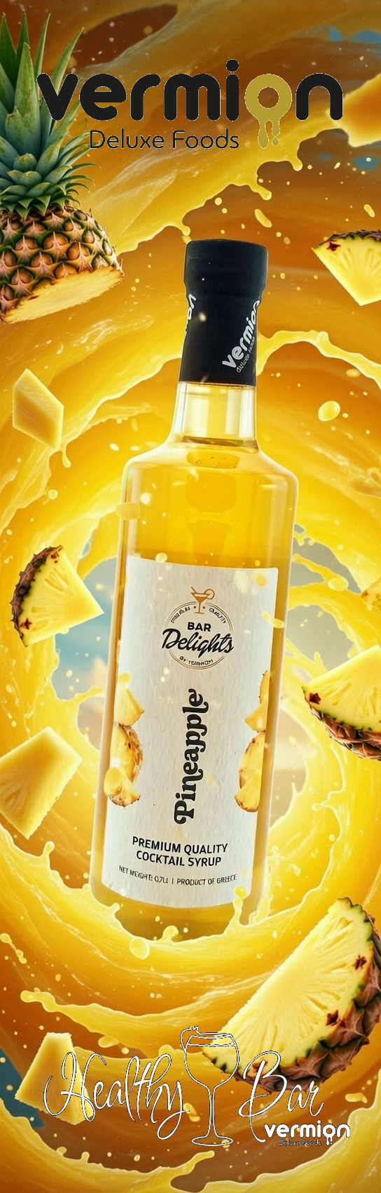 Syrop Ananas 0,7l - Vermion Deluxe Food Pineapple syrop-ananas